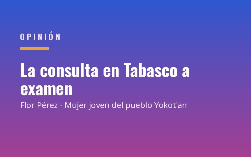 Reflexión sobre la consulta de la Ley Indígena en Tabasco