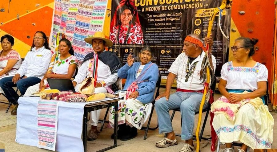 Conferencia de prensa del Movimiento Indígena Nacional y el Movimiento Indígena de Hidalgo en Pachuca